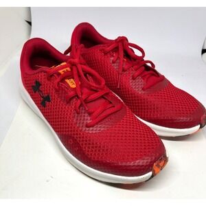 Under Armour Boys Red Charged Sneaker Size 6Y